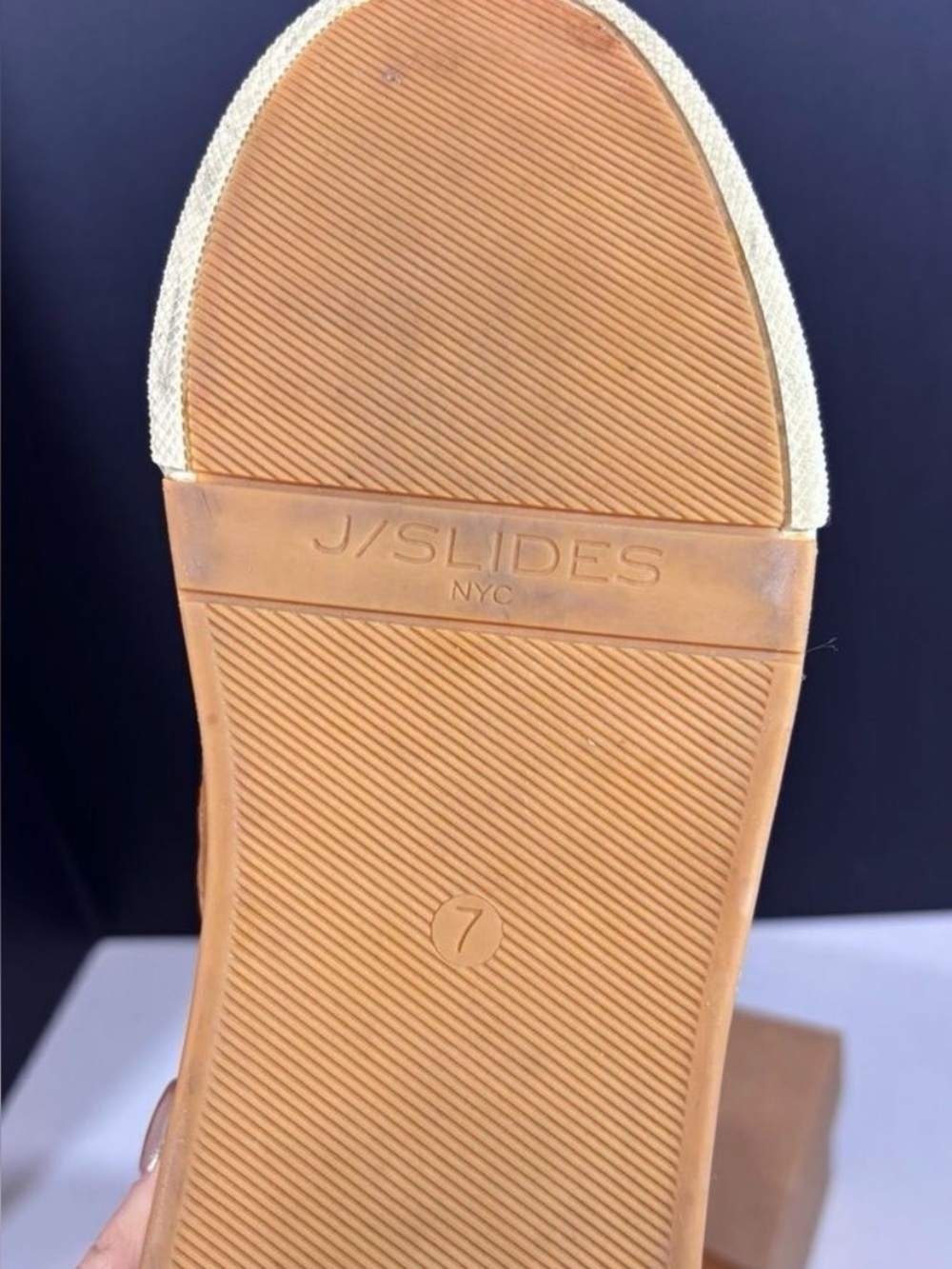 J/Slides Justine Woven Platform Sneaker Size 7 Leather Brown/Camel